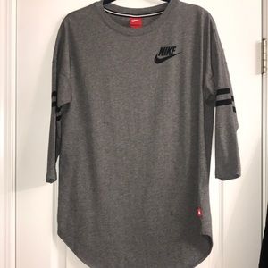 Nike Baseball Style Cotton 3/4 Sleeve T-Shirt Top